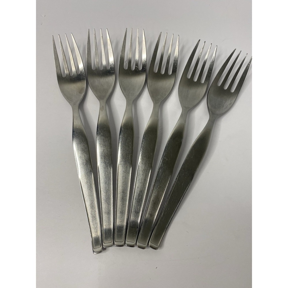 Noritake FANTASY 18/8 Stainless Japan NTK Dinner Forks 7 1/4" Lot Of 6